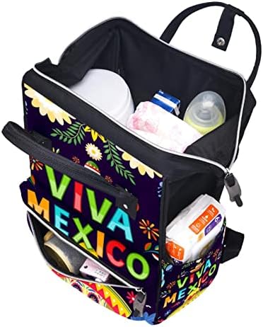 Guerotkr Travel Backpack, Torbe od pelena, ruksačka torba Pelena, Viva Mexico lobanja
