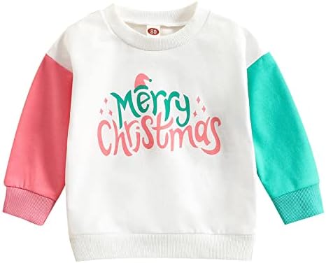 Dječji dječaci dječaka Djevojke Božićno slovo s dugim rukavima Ispisuje pulover vrhove malih grafičkih tina