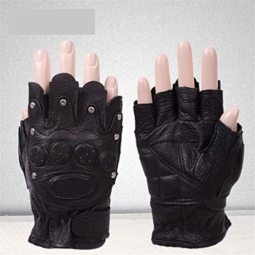 ADKHF rukavice za fitnes sa zakovicama od ovčije kože za proljeće / ljeto kožne biciklističke sportske rukavice bez prstiju