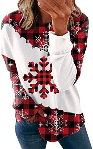 Crewneck Božićne dukserice slatki vrhovi dugi rukavi pulover grafički dukserice Trendy labave ženske dukserice