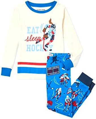 Mala plava kuća od Hatley dječijeg kompleta pidžama s dugim rukavima