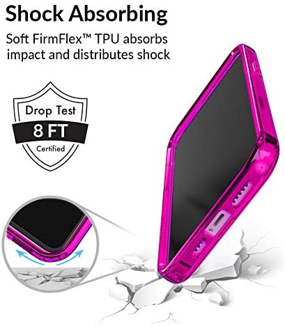 Velvet Caviar Neon Hot Pink Clear futrola za iPhone 12 Pro Max [Ispitivanje 8FT-a] W / Otkaz za ogrebotine - simpatični zaštitni slučajevi