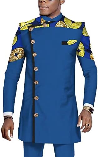 Afrička odjeća za muškarce Dashiki Outfits duge rukave košulju i pantalone Plus Veličina 2 komada Set Afrička Muška odjeća