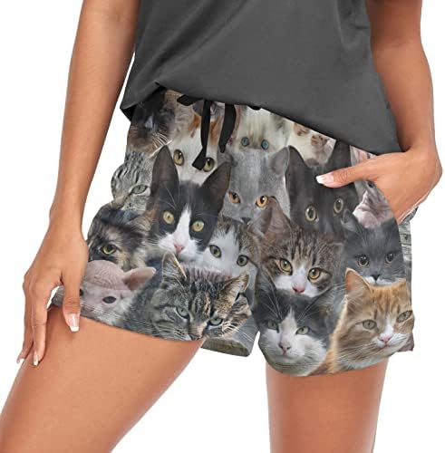 Oarencol Womens pidžama kratke hlače salon za spavanje sa džepovima S-XXL