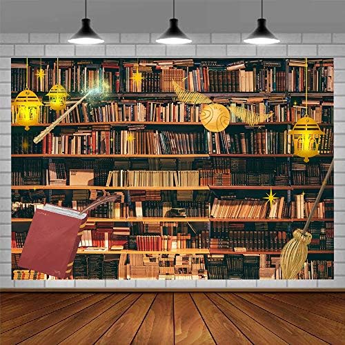 Emdspr Magic Bookshelf Backdrop, 7x5ft Vinyl Wizard Book stalci Vintage pozadina fotografije za Noć vještica Dress Up biblioteka spavaća