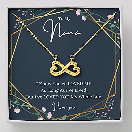 Nakit za poruke, ručno rađena ogrlica - personalizirana poklona Infinity Heart ogrlica, mojoj Nani, volio sam te cijeli život, nana