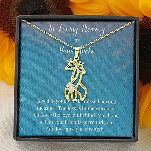 Nakit za poruke, ručno izrađena ogrlica - personalizirana ogrlica od žirafe, u ljubavnom sjećanju vašeg ujaka, memorijalnog poklona