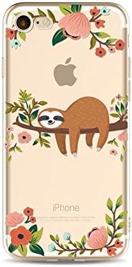 Kompatibilan za iPhone SE 2022 Case 5g Najnoviji / iPhone SE 2020 futrola / iPhone 8 futrola, blingy's Slatka Sloth Style Transparent