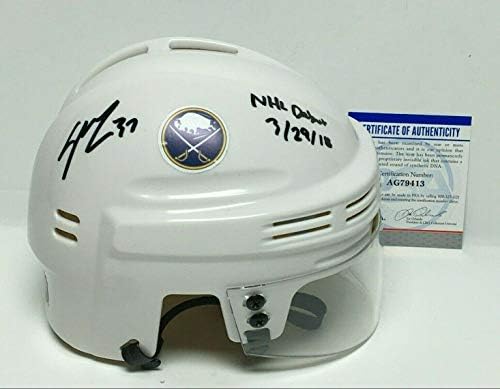Casey Mittelstadt potpisao Buffalo Sabres Hockey Mini-kacigu NHL Debut PSA-autograme NHL kacige i maske