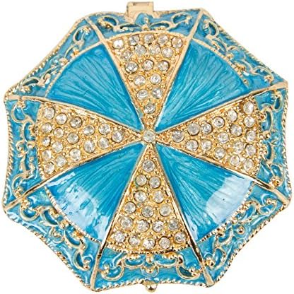 QIFU-ručno obojena emajlirana Kišobranska oblika dekorativna kutija za nakit sa šarkama jedinstveni poklon za Kućni dekor