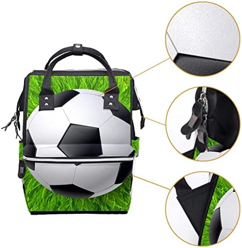 Guerotkr putni ruksak, ruksak za torbu pelena, ruksak pelena, zelena trava i fudbal