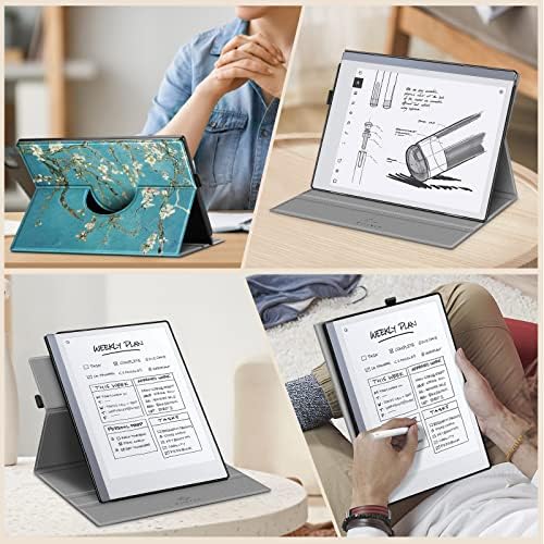 Finfie futrola za izvanredan 2 digitalni papirni tablet 10,3 inča - premium PU kožna tanka lagana knjiga folija poklopac + cvjeta