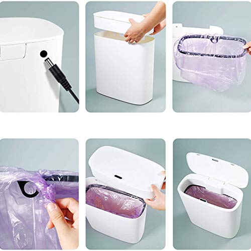 Zhaolei Automatsko smeće može kućni uski kantu za smeće sa poklopcem plastični toalet Smart Trash limenka za spavanje