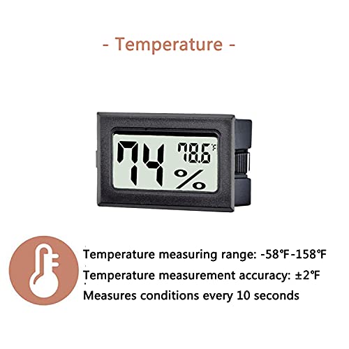Tasogen 12 Pack Mini digitalni termometar higrometar unutarnji temperaturni i vlažni mjerač mjerač monitora Fahrenheit za humidor,