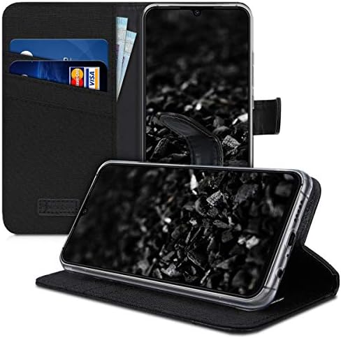 kwmobile torbica za novčanik kompatibilna sa Umidigi A5 Pro - case tkaninom i preklopnom navlakom za telefon od umjetne kože-antracit