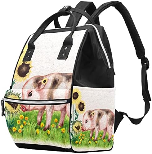 Guerotkr putni ruksak, torba za pelene, ruksak pelene, žuti cvijet i svinja