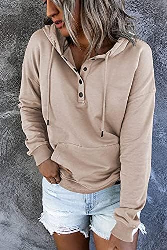 Rirow Slatke puloveri dukseve za juniorske modne modne kangaroo džepove prednje tipke ovratnik putnički vrhovi ženskih proljetnih