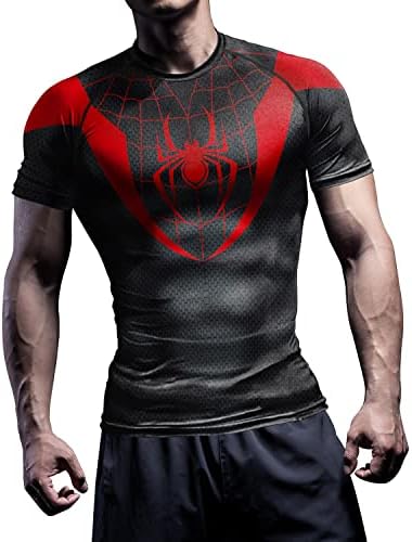 Muška košulja kompresije kratkih rukava 3D print trender majica Atletska fitnes teretana Cool Suw Top za muškarce