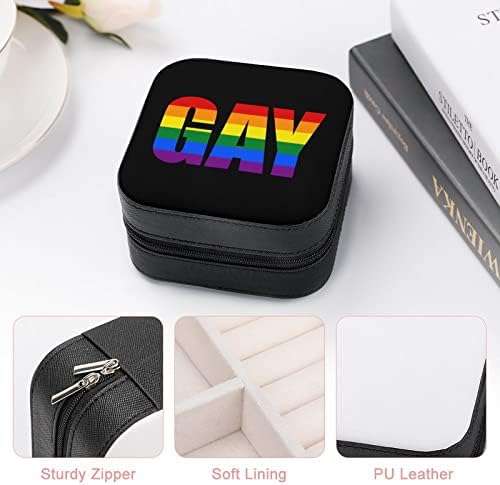 Rainbow Gay Pride LGBT kutije za nakit PU kožni prijenosni zaslon Držač kutije Mini futrola za žene poklon