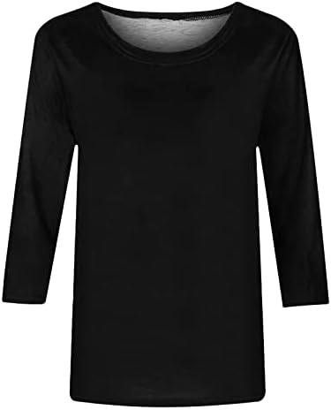 Vrhovi za žene Ljetna moda 2023 Osnovni tines 3/4 rukava s rukavima, ležerne tuničke vrhove labave fit crewneck bluza majica