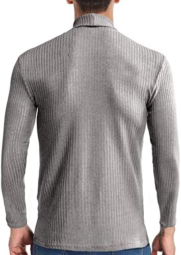 Muške termalne turtleneck T-majice rebrasti pulover dugih rukava Basic dizajniran nndershirts Elastic Slim Fit Top
