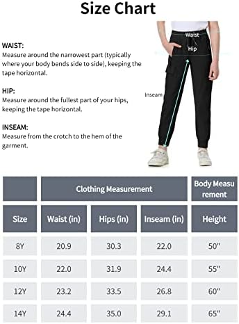 EXARUS omladinske devojke kargo pantalone uskog kroja sa džepovima sa patentnim zatvaračem deca brzo suva atletska vezica sa visokim strukom Joggers 8-14y