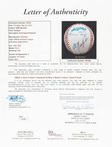 Willie Mays Hank Aaron Stan Musial 3.000 Hit Club potpisan bejzbol JSA COA - autogramirani bejzbol