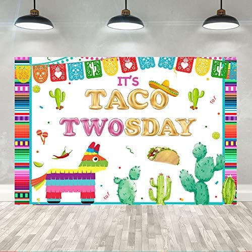 5×3ft Fiesta Taco Twosday rođendan pozadina Meksički šarene pruge Liama Cactus Cinco De Mayo Meksiko Festival Party Banner dekoracije