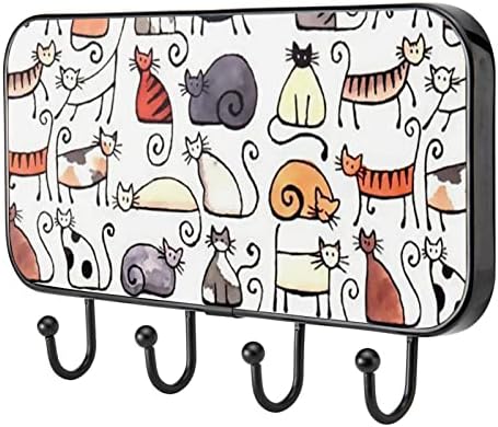 Guerotkr kuke za viseće, ljepljive kuke, zidne kuke za viseće, bešavne životinjske mačke šarenog uzorka
