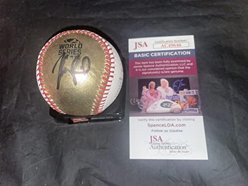 Max Fried potpisan službeni 2021 World Series Bejzbol Gold Braves JSA - autogramirani bejzbol