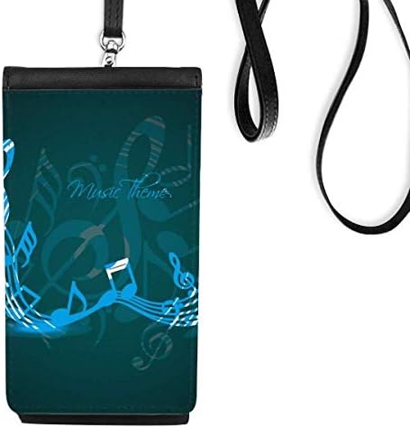 Stilska flappg glazbene note plavi telefon novčanik torbica pametni telefon viseći umjetnička koža crna