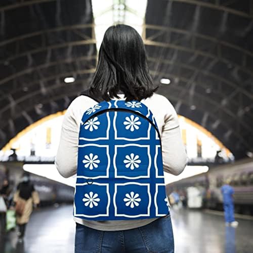 VBFOFBV ruksak za laptop, elegantan putni ruksak casual pasiva za muškarce za muškarce, japanski plavi cvjetni trg
