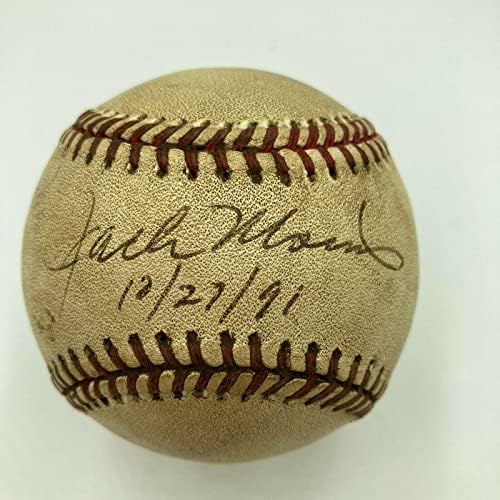 Povijesni Jack Morris potpisao je 1991. Igra Svjetske serije 7 Igra Polovna bejzbol metals - MLB autogradna igra Rabljene base baseball