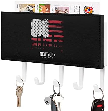 Američka zastava Njujork držač ključeva za zidni dekor sa 5 kuka PU Wall Monting Walkes Organizator