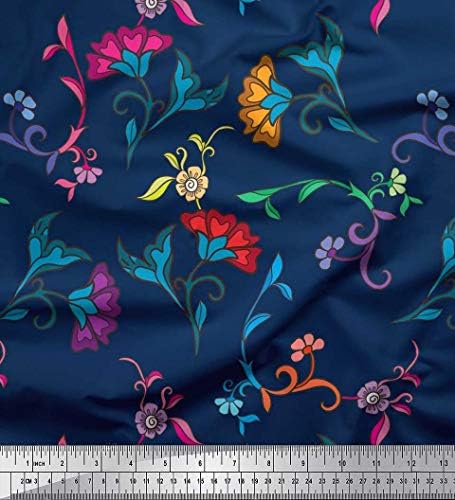 Soimoi plavi pamučni dres listovi tkanine & amp ;Floral Artistic fabric Prints by Yard 58 inch Wide