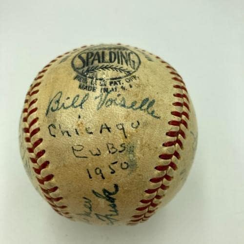 1950. Chicago Cubs tim potpisao je službenu bajzbol na nacionalnoj ligi - autogramirani bejzbol
