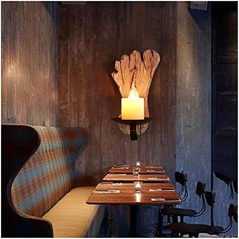COTCLO-CHACLELYIERS Creative Wall Lamp, retro drvena rasvjeta Industrijski stil Noćni svjetiljka Mramorna svjetlos