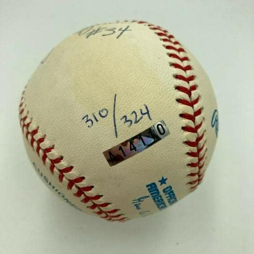 Nolan Ryan potpisao je teško upisano stat bejzbol JSA COA - autogramirani bejzbol