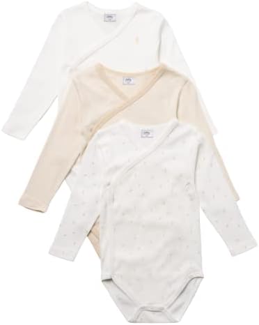 Stelllou & Friends Newborn, Baby i Toddler Unisex Crossbody Kimono Bodysuit za dječake i djevojke, paket od 3