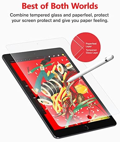 Bersem Paperfeel staklo zaštitnik ekrana kompatibilan sa iPad 9th / 8th / 7th generacijom / iPad 10.2 Inch, [kaljeno staklo] [Ez Kit]